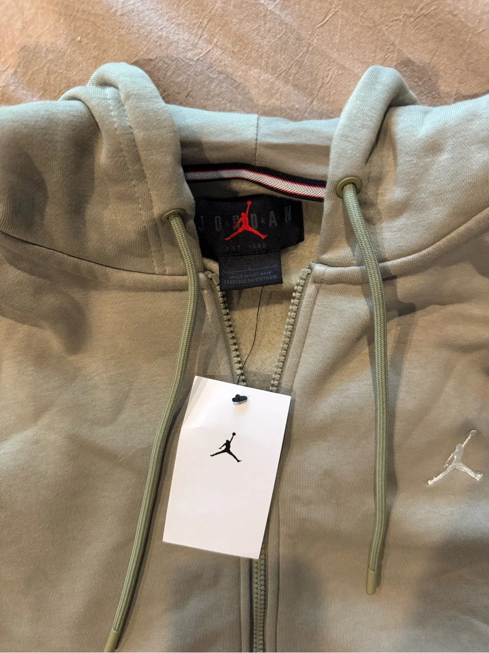 NWT-  Jordan Olive Green Full-Zip Hoodie Jacket - Size Large